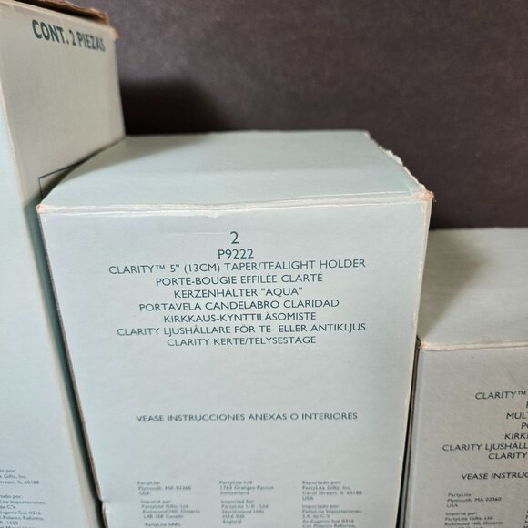 Partylite Clarity Glass Taper & Tealight Candle Holders Set of 3 Versatile - Picture 8 of 10